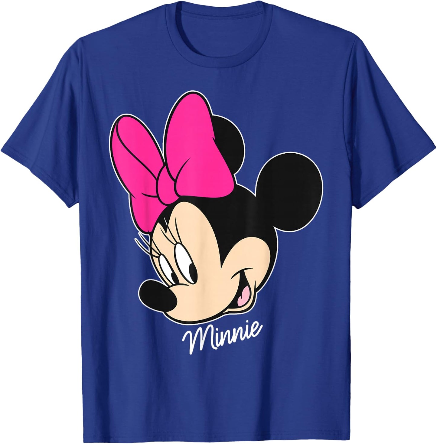 Disney Mickey And Friends Minnie Mouse Big Face , Black, Small T-Shirt - T-Shirt | Royal