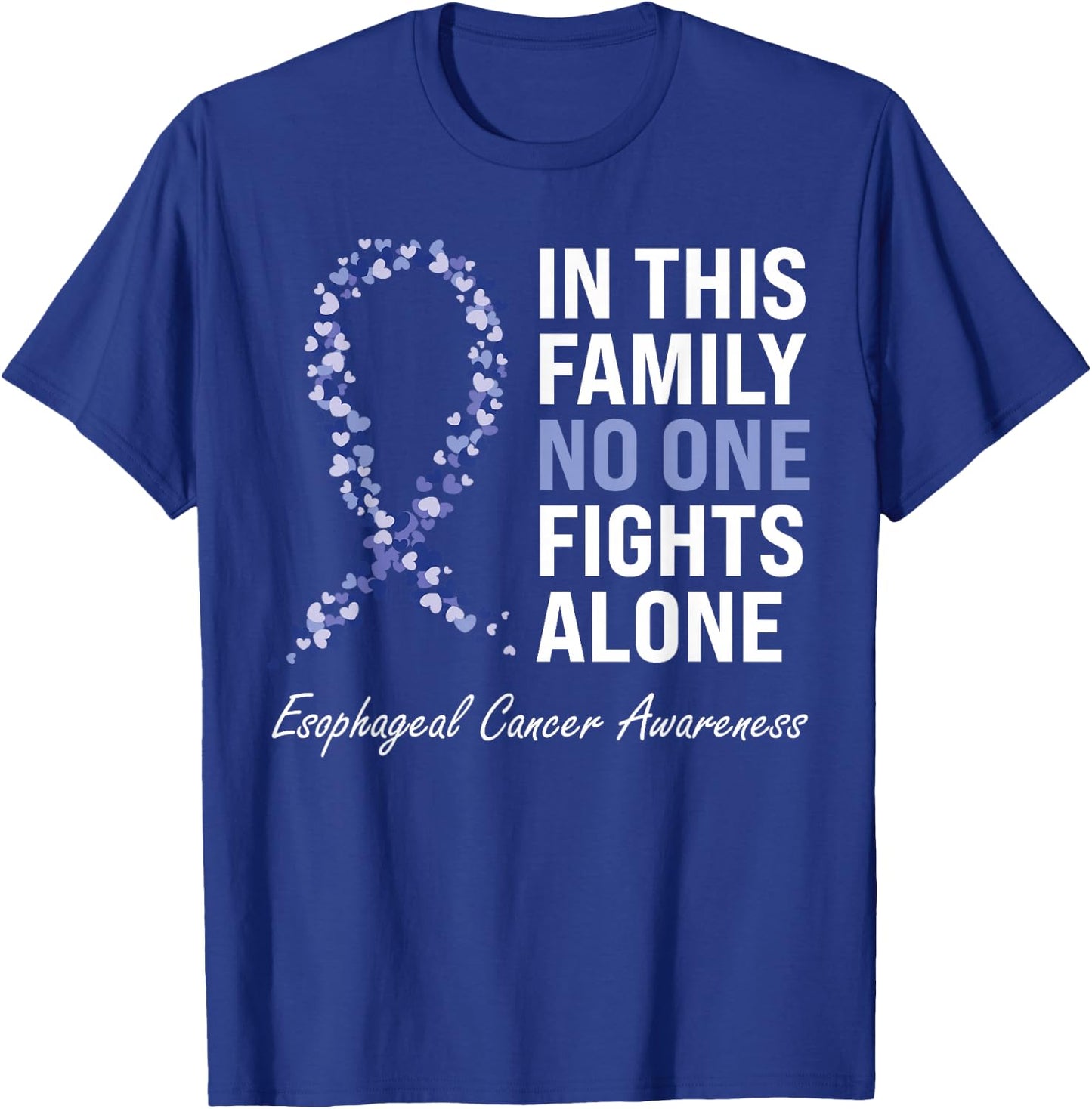 Esophageal Cancer Awareness Gifts Co. Purple Periwinkle Ribbon Cancer Awareness - Black, Short Sleeve, , Classic Fit, Pull On, Small T-Shirt - T-Shirt | Royal