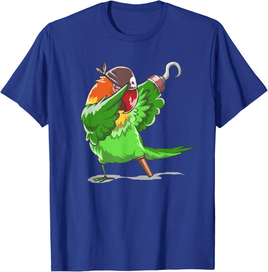 Dabbing Pirate Parrot , Gasparilla Parade Art T-Shirt - T-Shirt | Royal