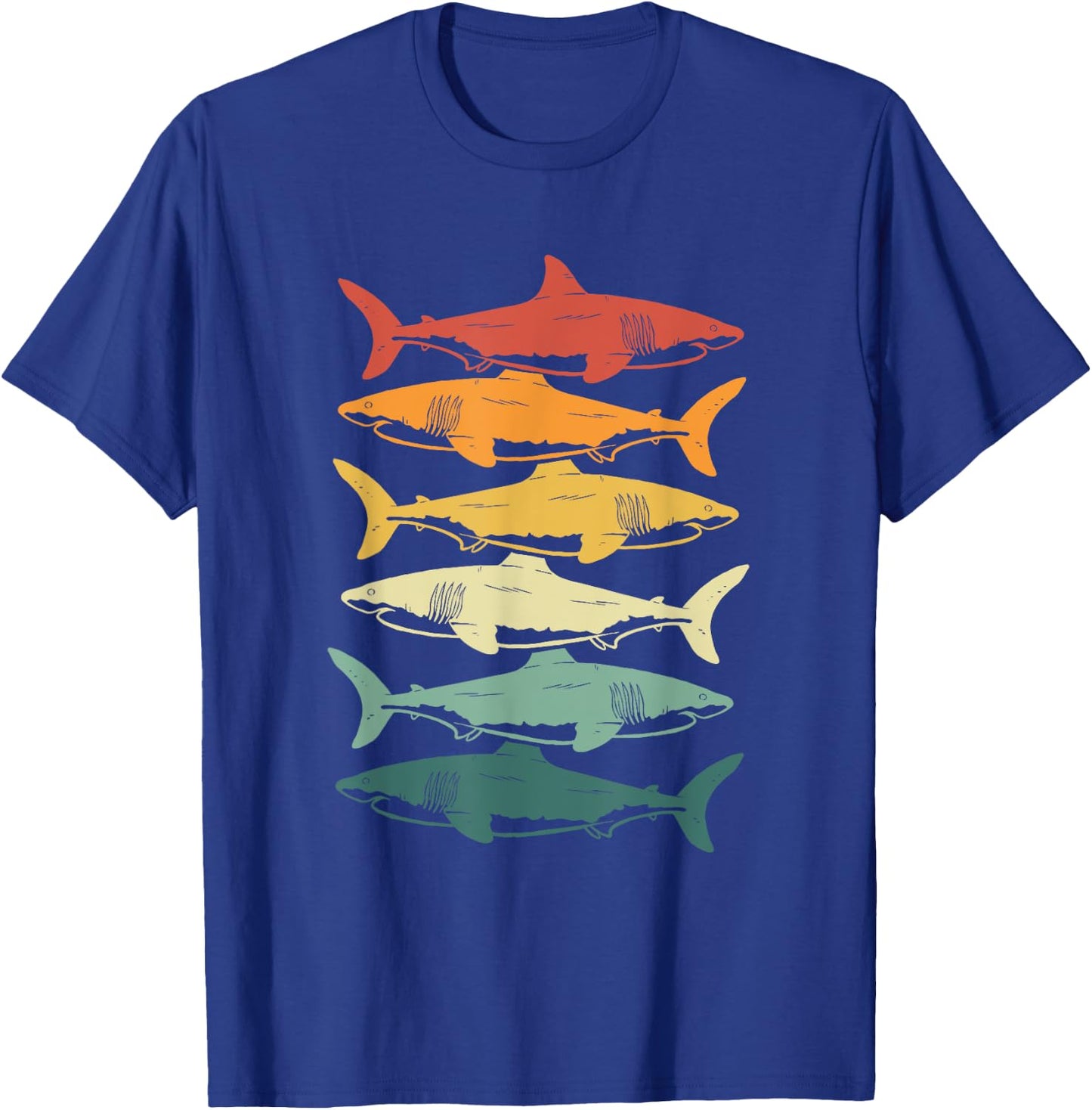 Retro Sharks For Shark Lover T-Shirt - T-Shirt | Royal