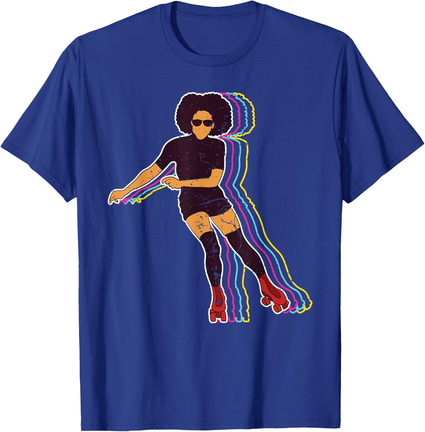 Vintage Roller Skating Girls Clothes Afro 70s 80s T-Shirt - T-Shirt | Royal