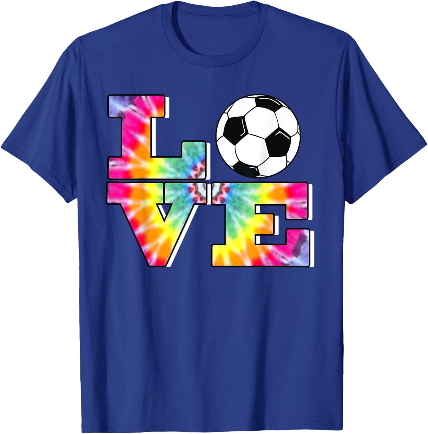Soccer Tie Dye LOVE Multi Color Teen Girls T-Shirt - T-Shirt | Royal