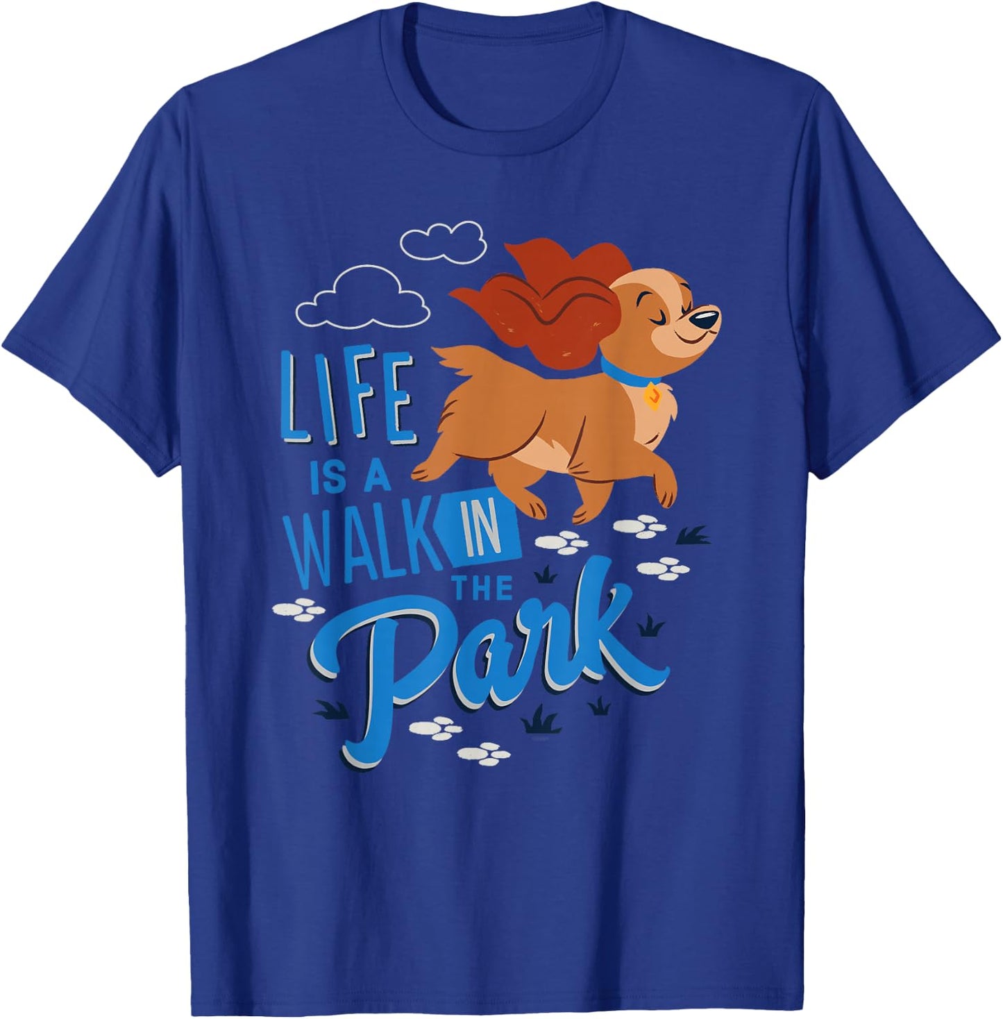 Disney Dogs Lady Life is a Walk in the Park T-Shirt - T-Shirt | Royal