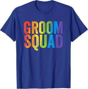 Groom Squad Party LGBT Same Sex Gay Wedding Husband Men T-Shirt - T-Shirt | Royal
