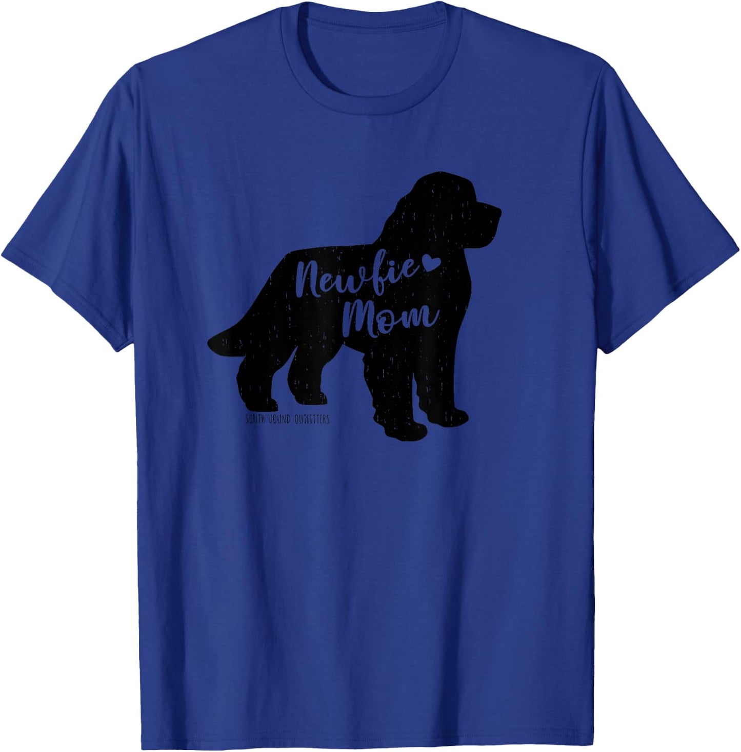Newfie Mom, Newfoundland Dog Silhouette T-Shirt - T-Shirt | Royal
