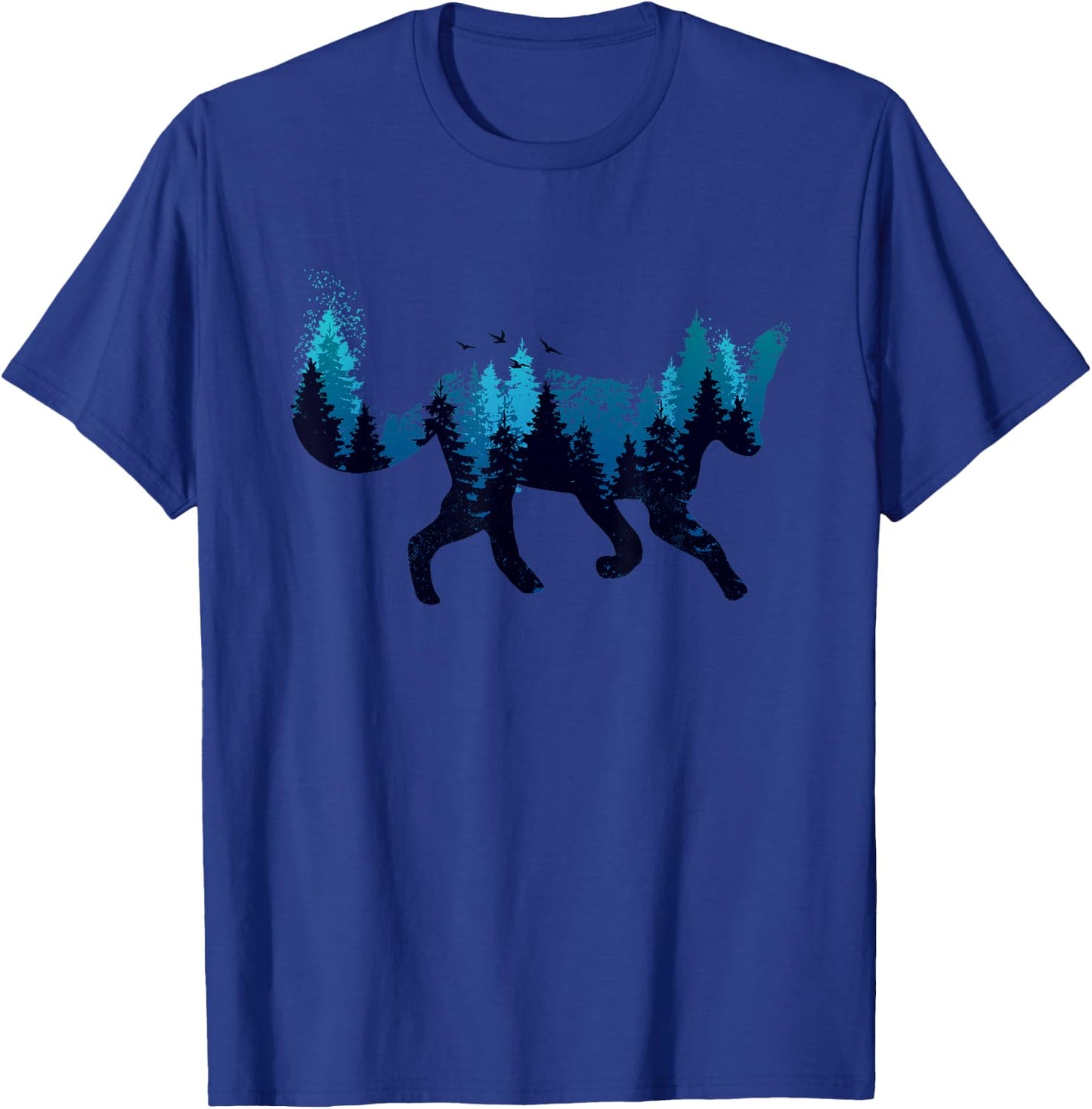Arctic Fox Landscape Animal Trees Night Arctic Fox Lover T-Shirt - T-Shirt | Royal