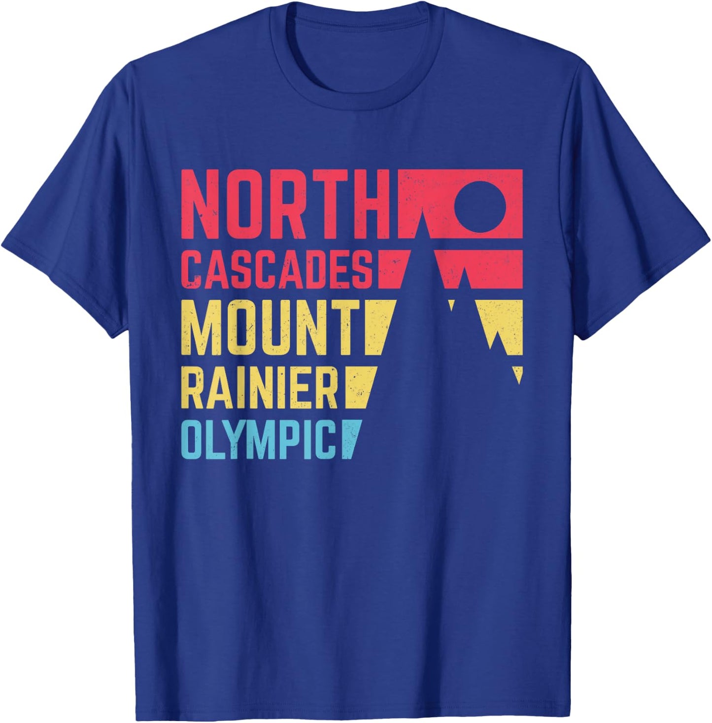 Vintage North Cascades Mount Rainier Olympic National Park T-Shirt - T-Shirt | Royal