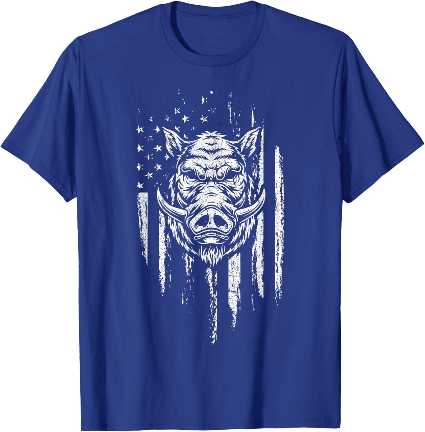 Wild Hog Hunting American Flag Pig Slayer Boar Hunter Gift Men T-Shirt - T-Shirt | Royal