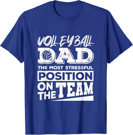 Volleyball Player Dad Shirt Men Volleyball Lover Fathers Day T-Shirt - T-Shirt | Royal