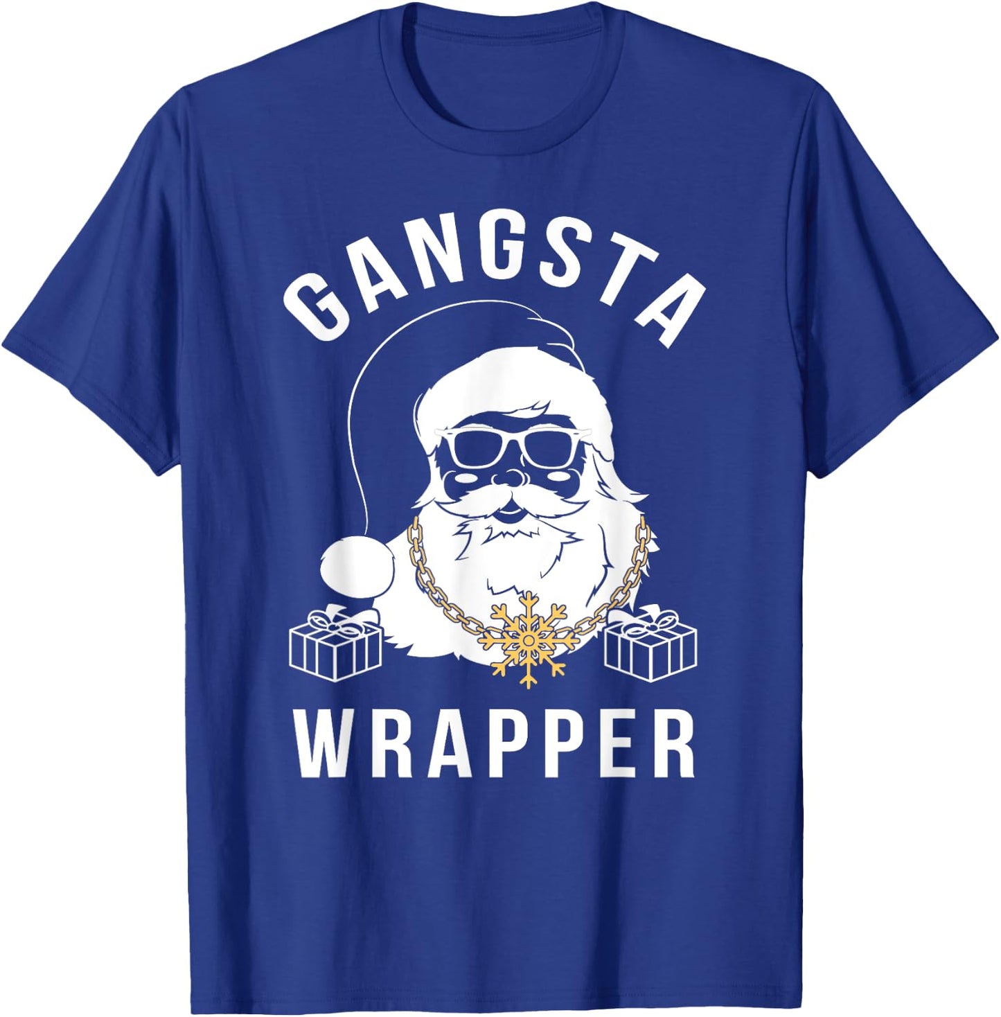 Gangsta Wrapper Gangster Santa Funny Christmas T-Shirt - T-Shirt | Royal