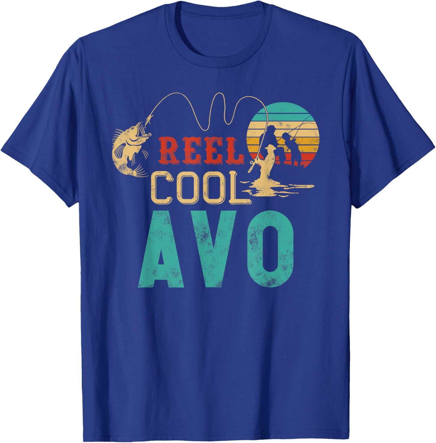 Reel Cool Avo vintage funny fishing rod Fathers day Avo T-Shirt - T-Shirt | Royal