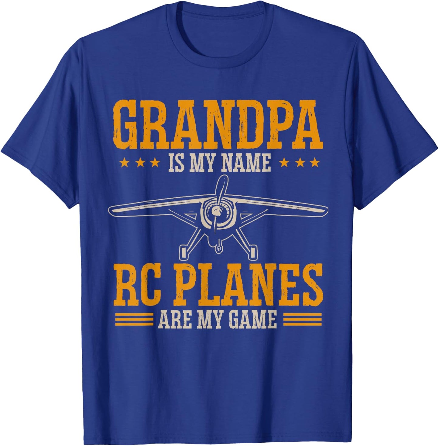Grandpa Is My Name RC Plane Radio Controlled Airplane T-Shirt - T-Shirt | Royal