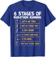 6 Stages Of Marathon Running - Marathon Runner T-Shirt - T-Shirt | Royal