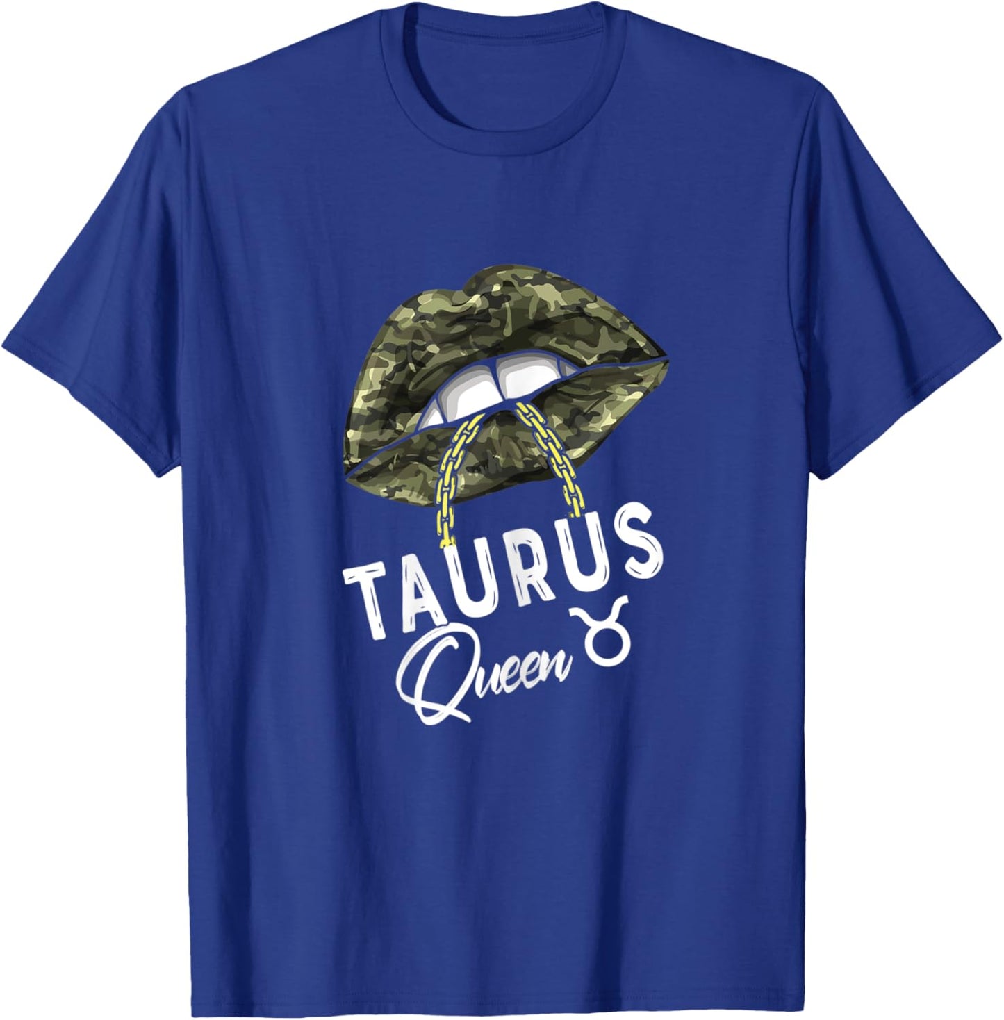 Army Taurus Queen Lips Camouflage Military Green T-Shirt - T-Shirt | Royal