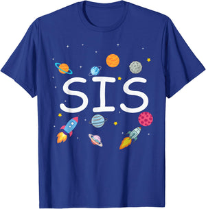 Sister Outer Space Birthday Party Family Boys Girls T-Shirt - T-Shirt | Royal