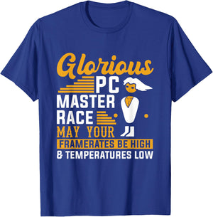 PC Computer Master Race CPU Framerate High Gaming Gift Gamer T-Shirt - T-Shirt | Royal