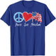 Patriotic Retro Peace Love Freedom USA Flag 4th of July T-Shirt - T-Shirt | Royal