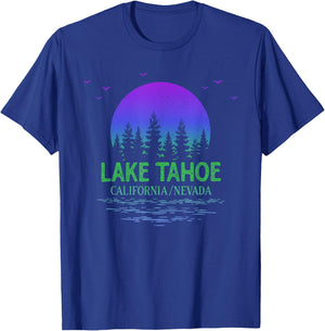 Lake Tahoe California Moon Trees Lake Gradient Souvenir T-Shirt - T-Shirt | Royal