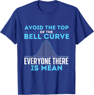 Avoid The Top of The Bell Curve - Data Scientist Statistics Small T-Shirt - T-Shirt | Royal