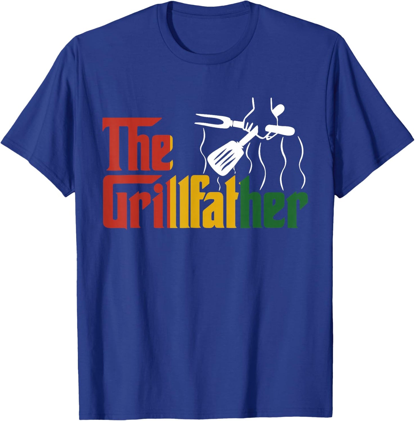 The Grill-father Juneteenth Funny BBQ Chef African American T-Shirt - T-Shirt | Royal