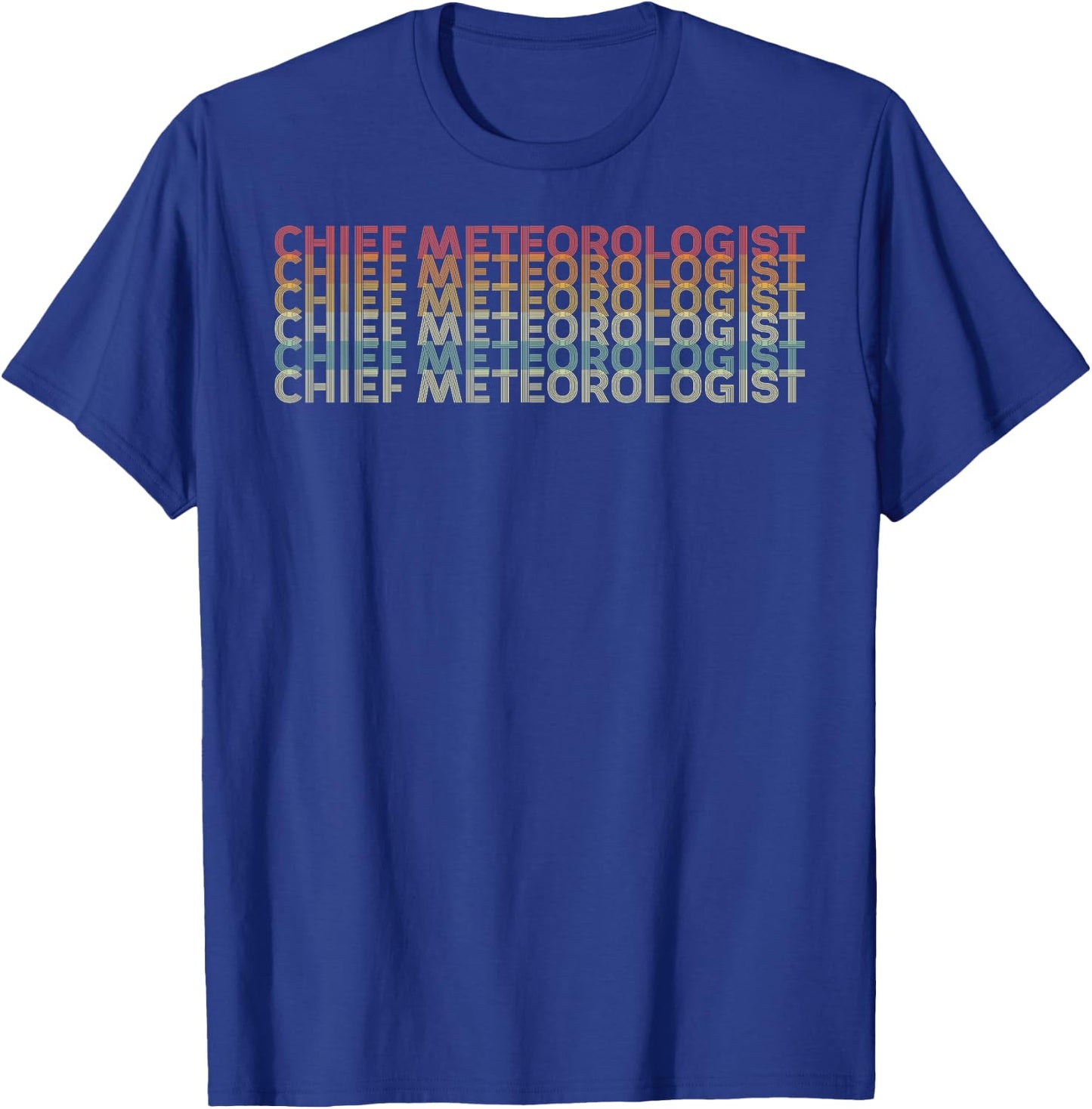 Retro 70s Chief Meteorologist Job Title T-Shirt - T-Shirt | Royal