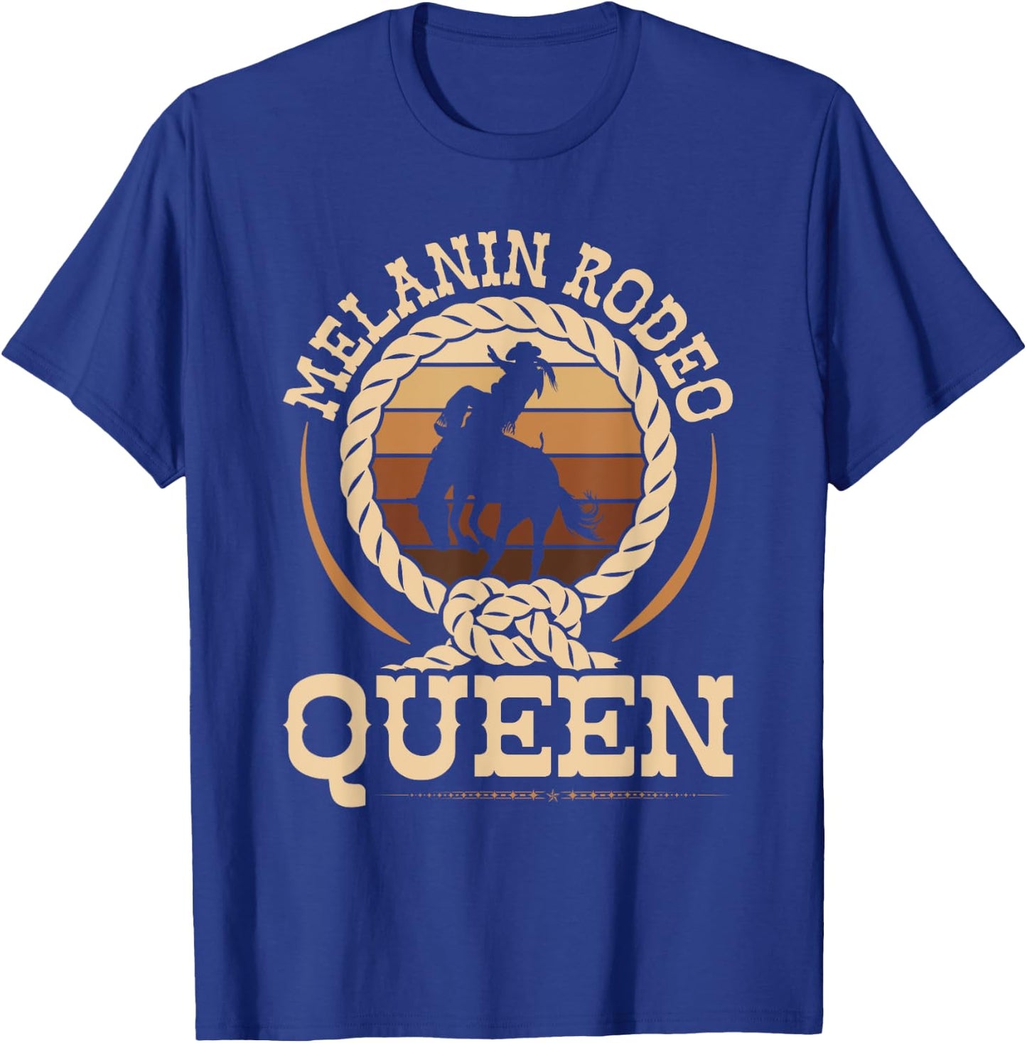 Bronc Riding Melanin Rodeo Queen African American Cowgirl T-Shirt - T-Shirt | Royal