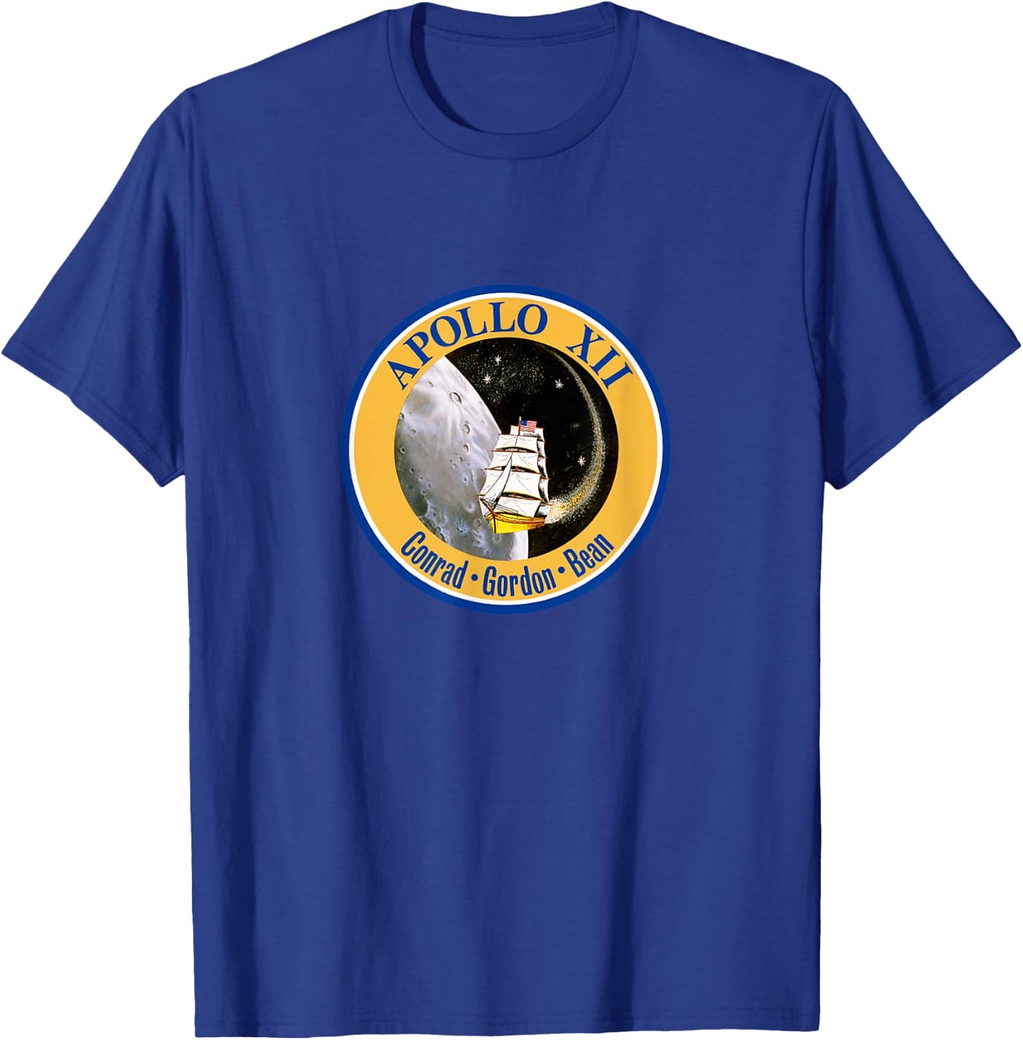 Apollo 12 Mission Patch Insignia Space Exploration T-Shirt - T-Shirt | Royal