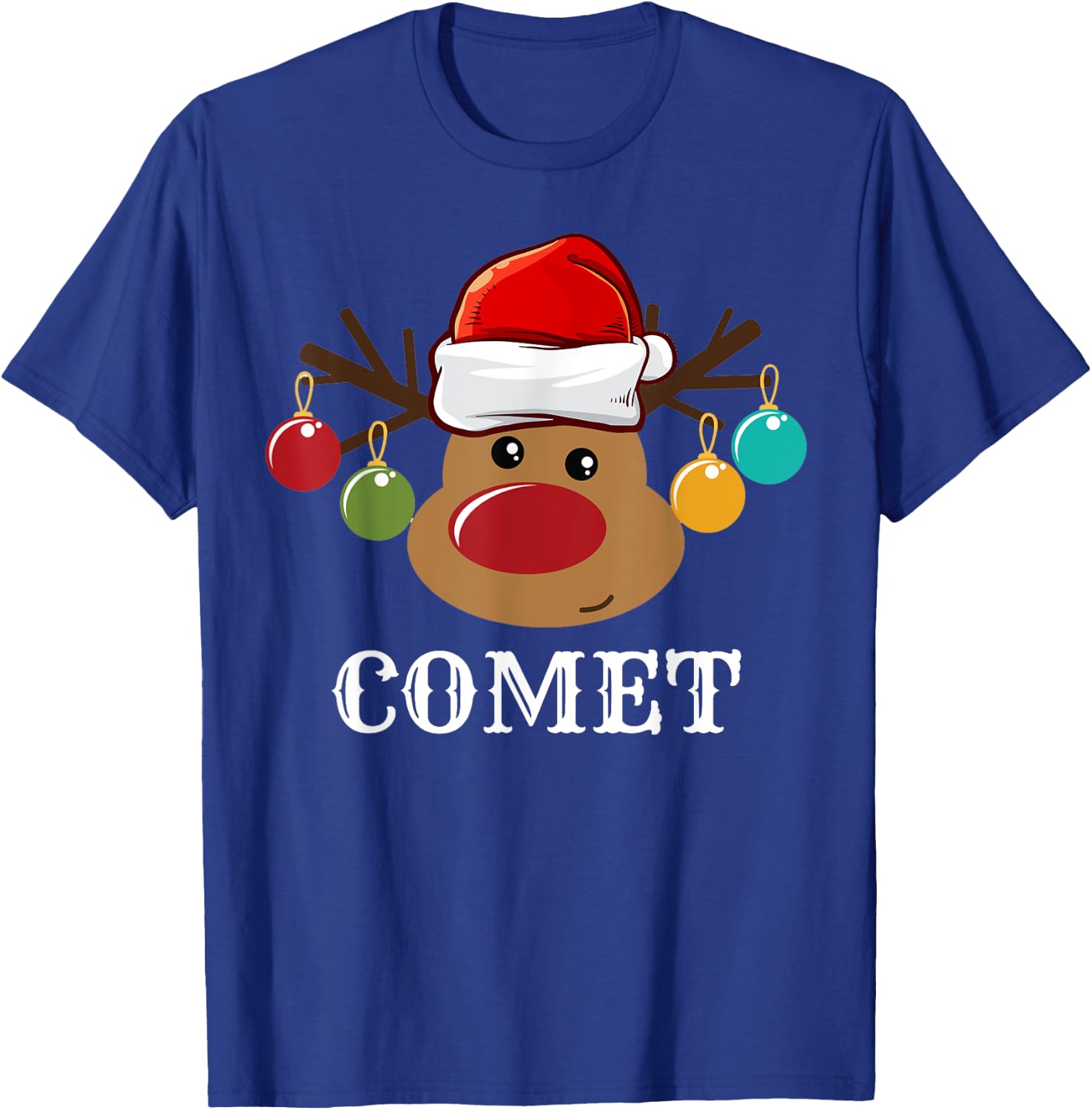 Santa Reindeer Comet Xmas Group Costume T-Shirt - T-Shirt | Royal