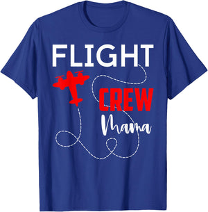 Flight Crew Mama Birthday Squad Pilot Aeroplane Family T-Shirt - T-Shirt | Royal
