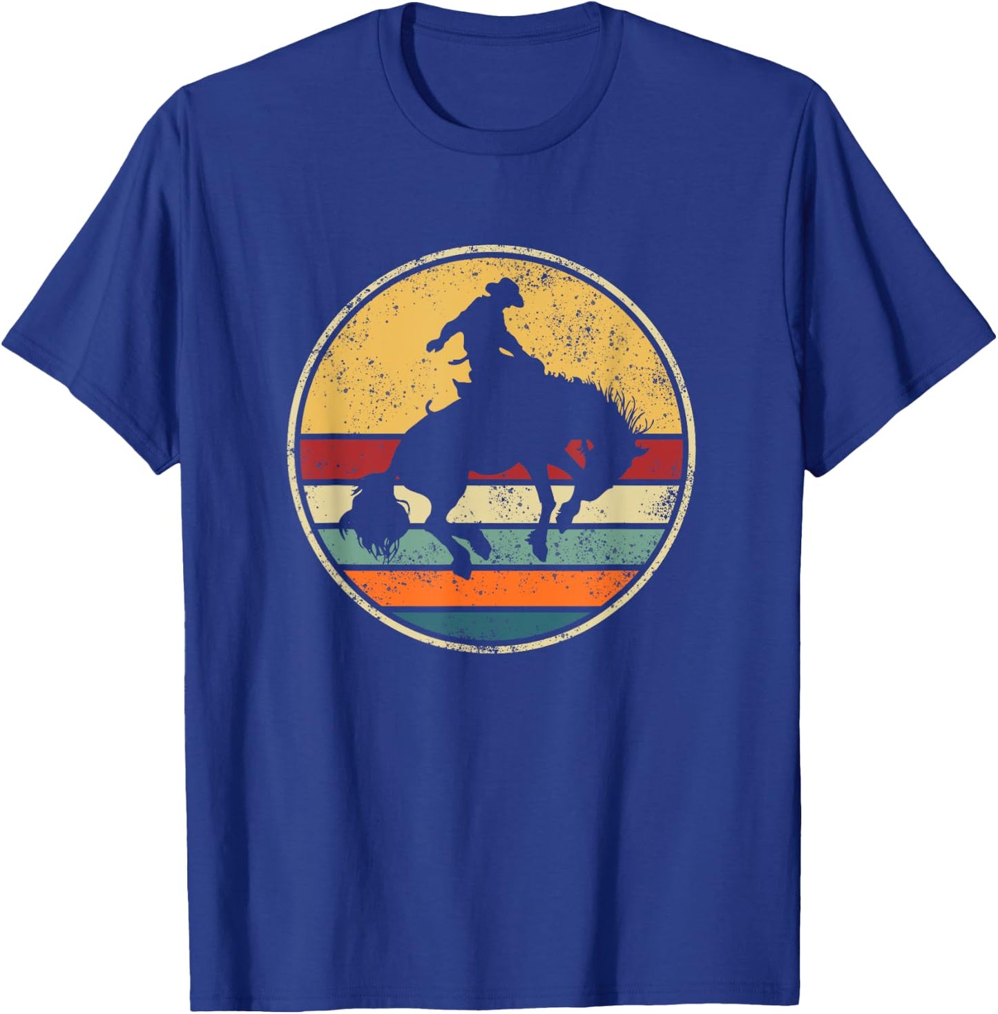 Western Riding Rodeo Horse Cowboy Retro Vintage Outfit T-Shirt - T-Shirt | Royal
