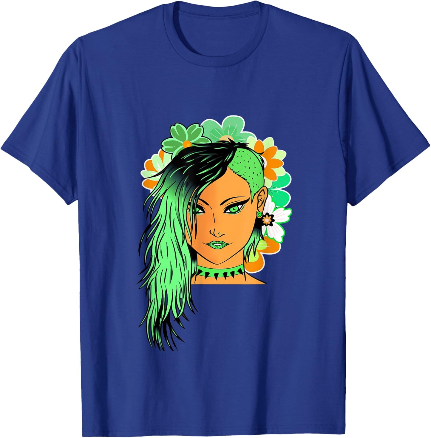 Kawaii Anime fairy floral emo goth teen girl lime green T-Shirt - T-Shirt | Royal