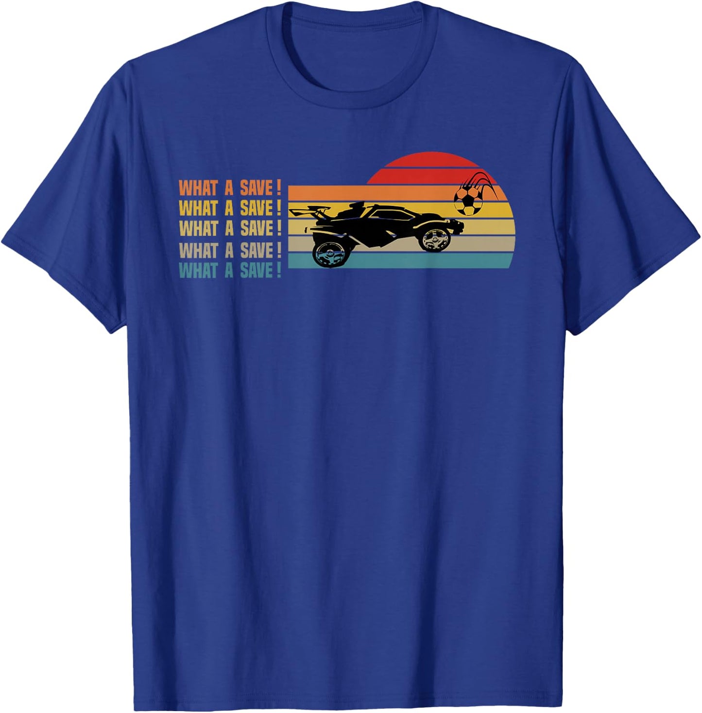 What a Rescue Vintage Retro Rocket Football car League T-Shirt - T-Shirt | Royal