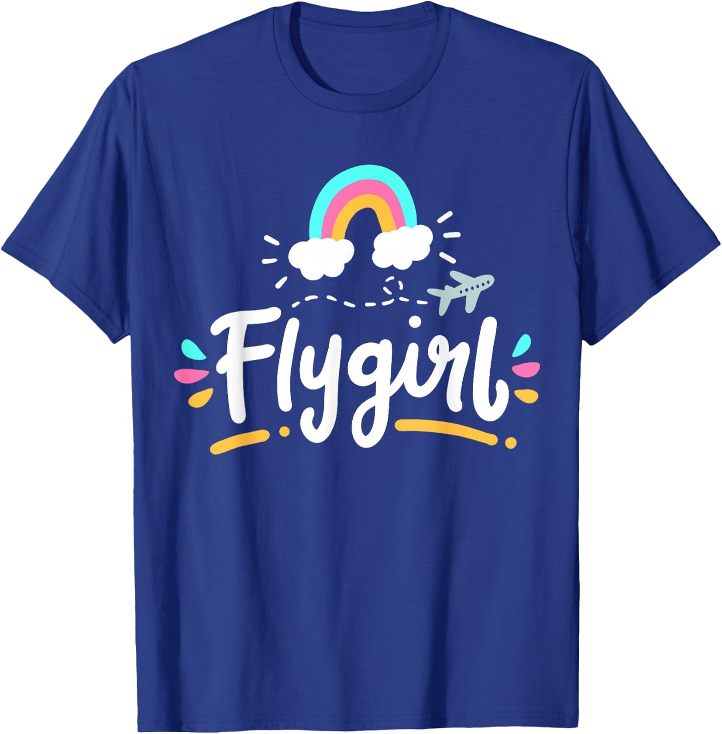 Pilot Girl Flight Attendant Flying Aviation T-Shirt - T-Shirt | Royal