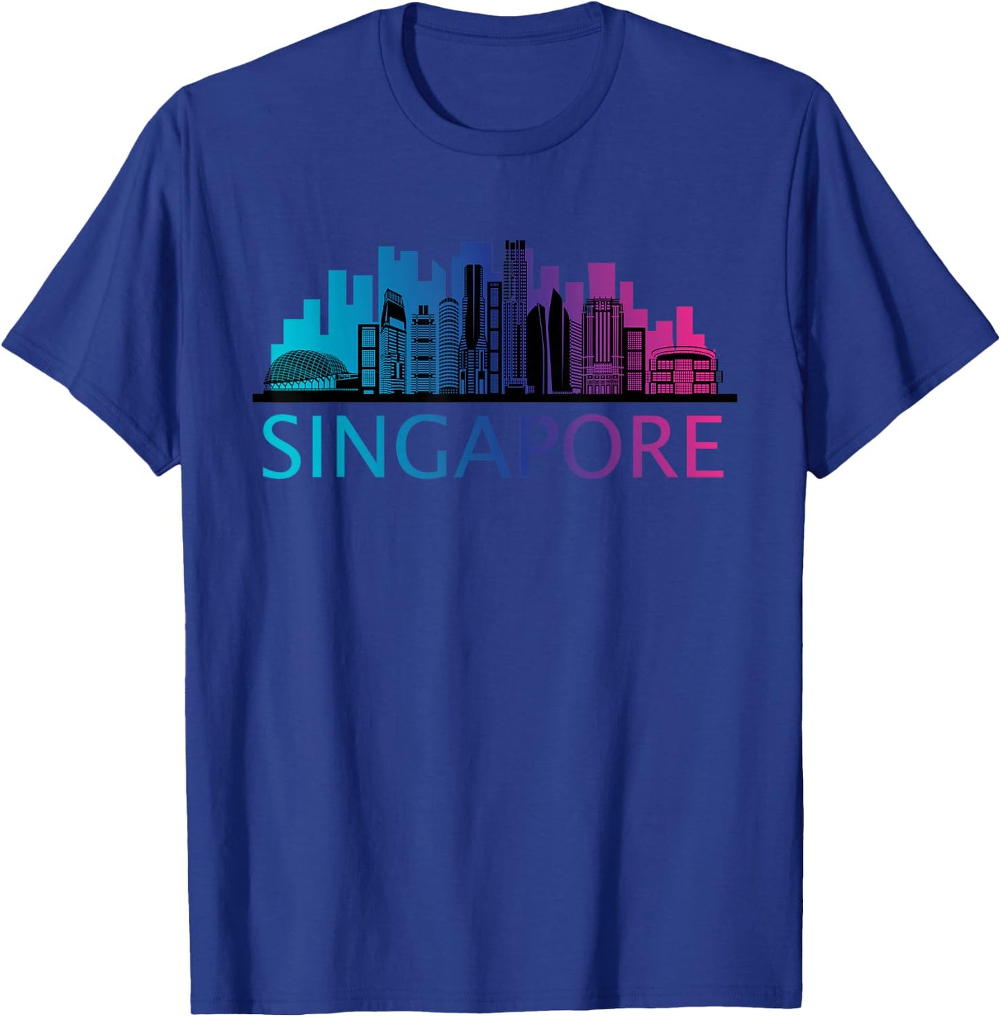 Singapore Outfit Singapore Travel -Adults Black Small Classic Fit Modern Graphic Sports Short Sleeve T-Shirt - T-Shirt | Royal