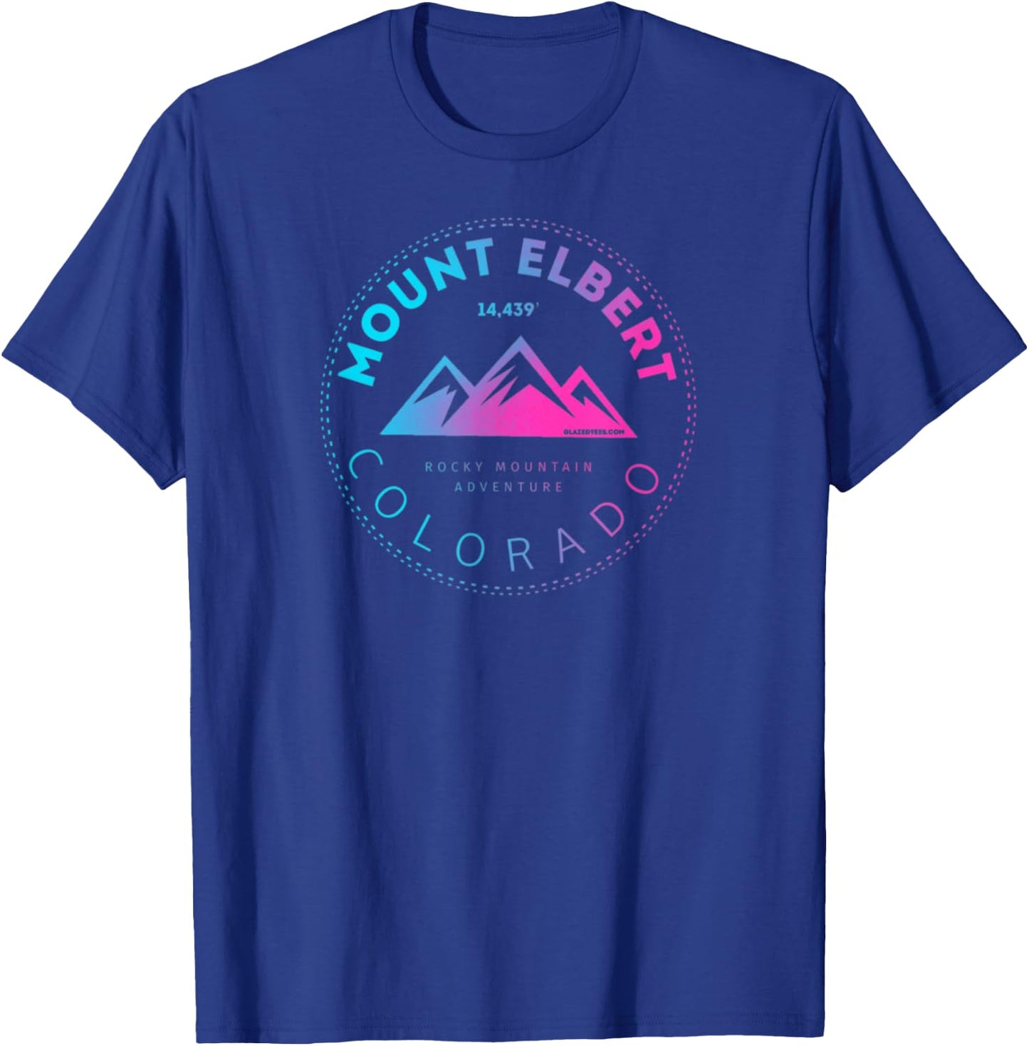Mount Elbert Colorado 14er - Retro Rocky Mountain T-Shirt - T-Shirt | Royal