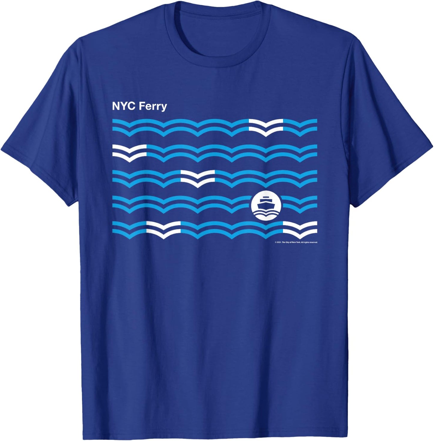New York City NYC Ferry Waves T-Shirt - T-Shirt | Royal
