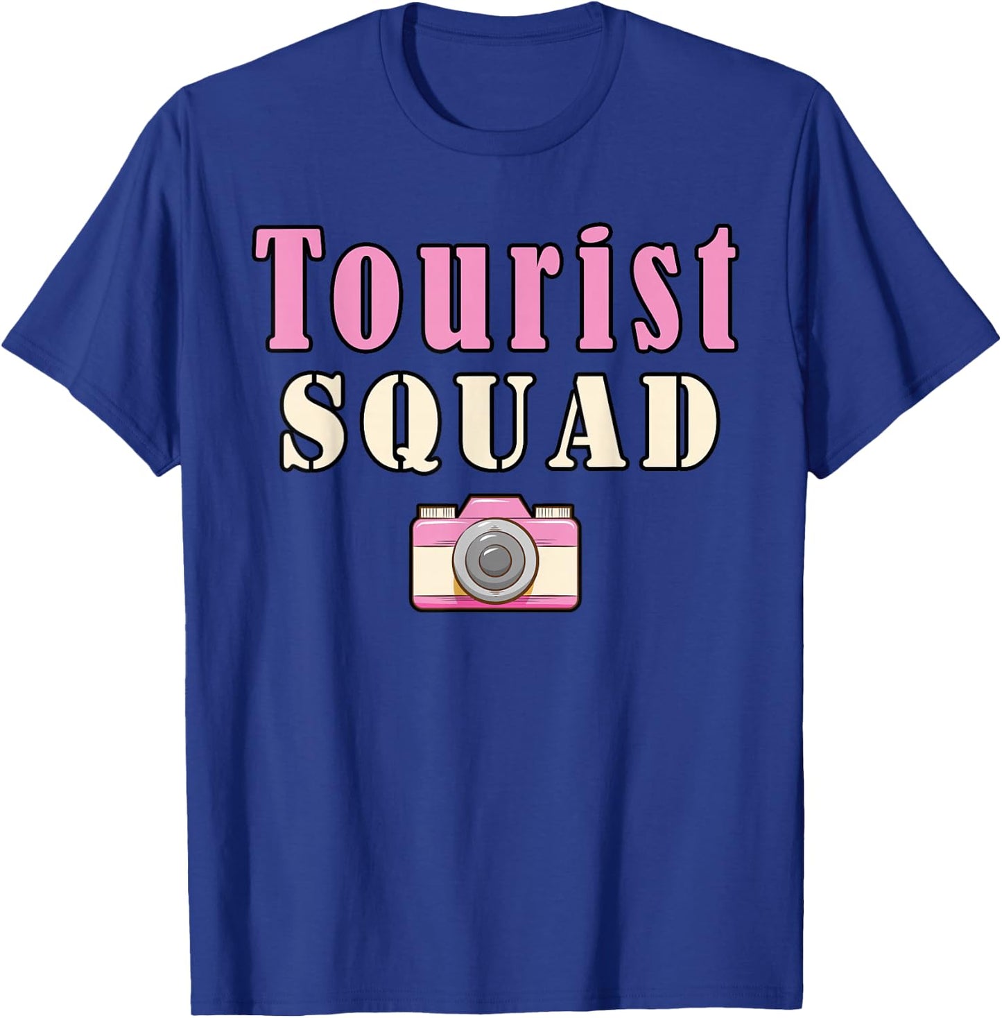 Tourist Squad Camera Girl Souvenir Vacation Travel Retro T-Shirt - T-Shirt | Royal