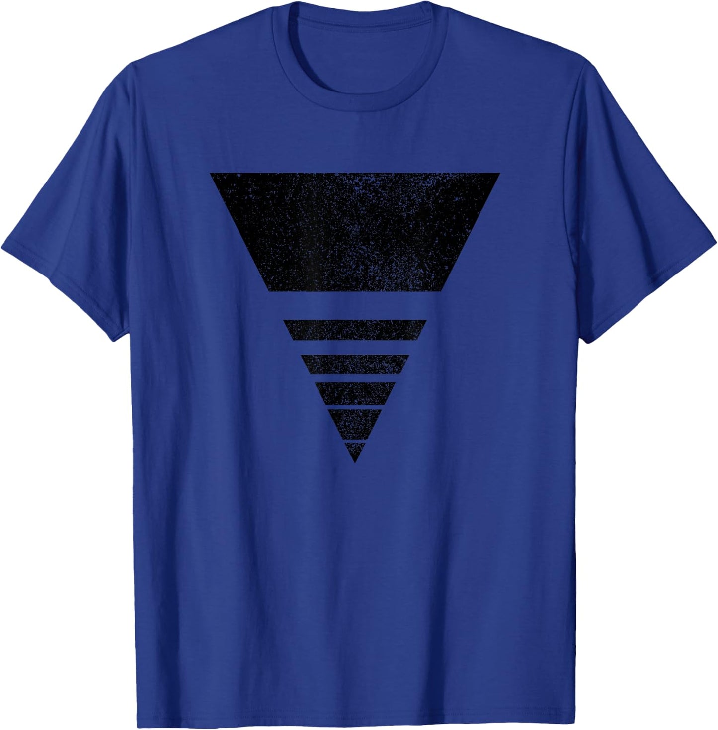 Geometric Sliced Triangle Line Shape Geometry Art Distressed T-Shirt - T-Shirt | Royal