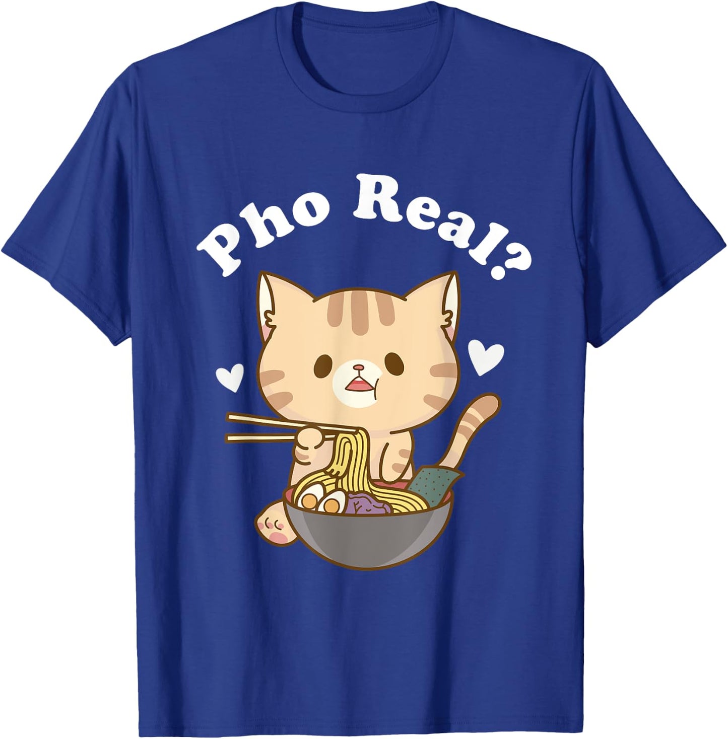 Pho Real Cat Vietnamese Noodle Soup Pho Soup Asian Pho Bowl Women Girls Kids T-Shirt - T-Shirt | Royal