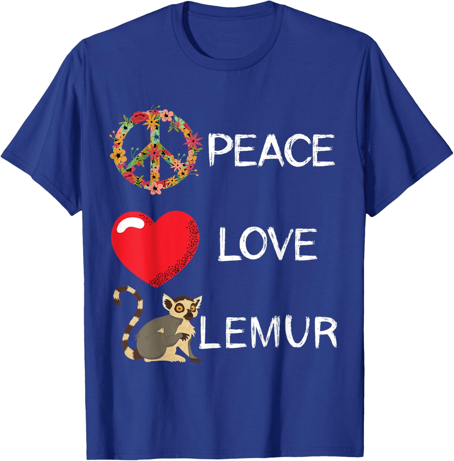Lemur Love Peace Lemur Lover Madagascar Animal T-Shirt - T-Shirt | Royal