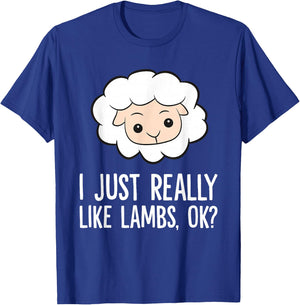 Lamb Sheep Farmer I Just Really Like Lambs T-Shirt - T-Shirt | Royal