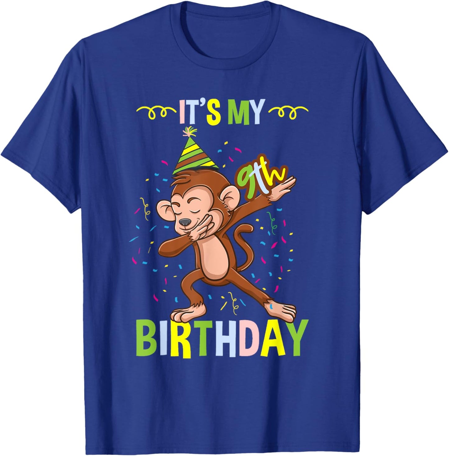 Its My 9th Birthday Monkey T-Shirt - T-Shirt | Royal