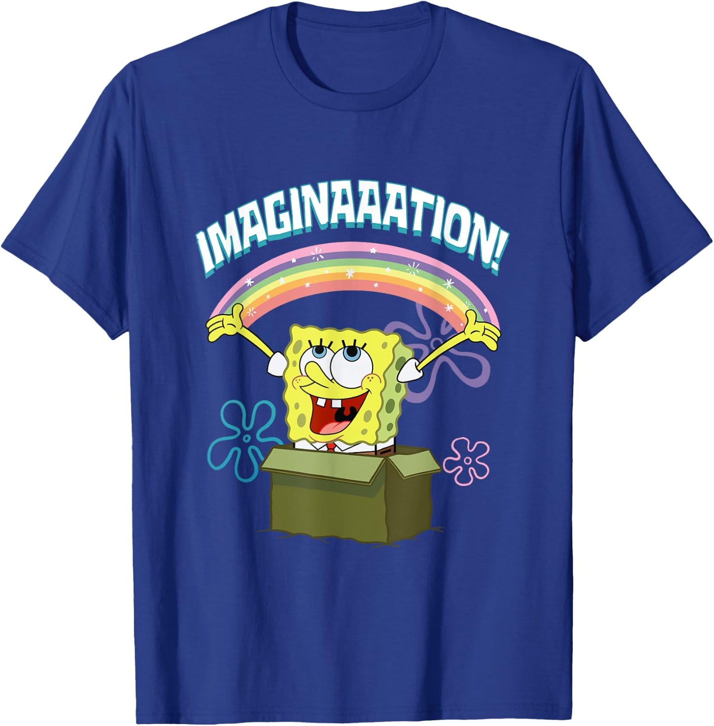 Mademark x SpongeBob SquarePants - SpongeBob SquarePants Imaginaaation Box Funny T-Shirt - T-Shirt | Royal