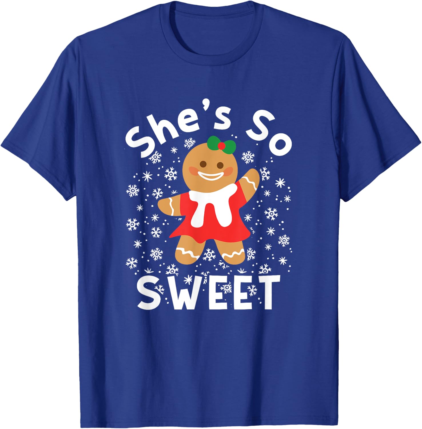 Gingerbread Man Woman Couples Christmas Holiday Matching T-Shirt - T-Shirt | Royal