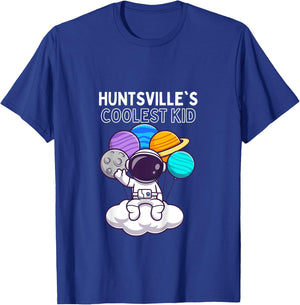 Kids Huntsville's Coolest Kid Space Explorer Fun T-Shirt - T-Shirt | Royal
