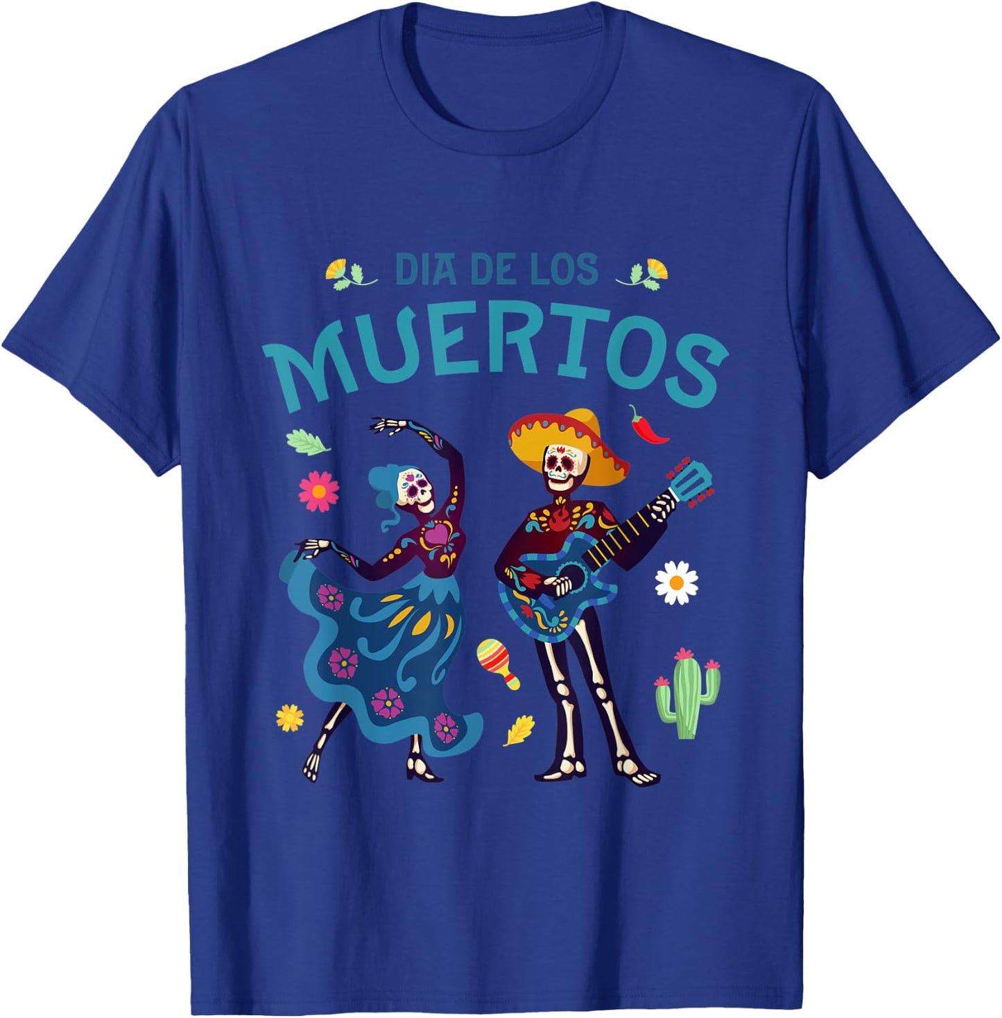 Dia De Los Muertos Mexican Day of the Dead Couple Dancing T-Shirt - T-Shirt | Royal
