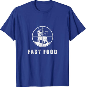 Deer Hunting Funny Hunter Fast Food Season Fast Food Hunter T-Shirt - T-Shirt | Royal