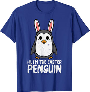 Im The Easter Penguin Cute Bunny Ears Women Boys Girls Kids T-Shirt - T-Shirt | Royal