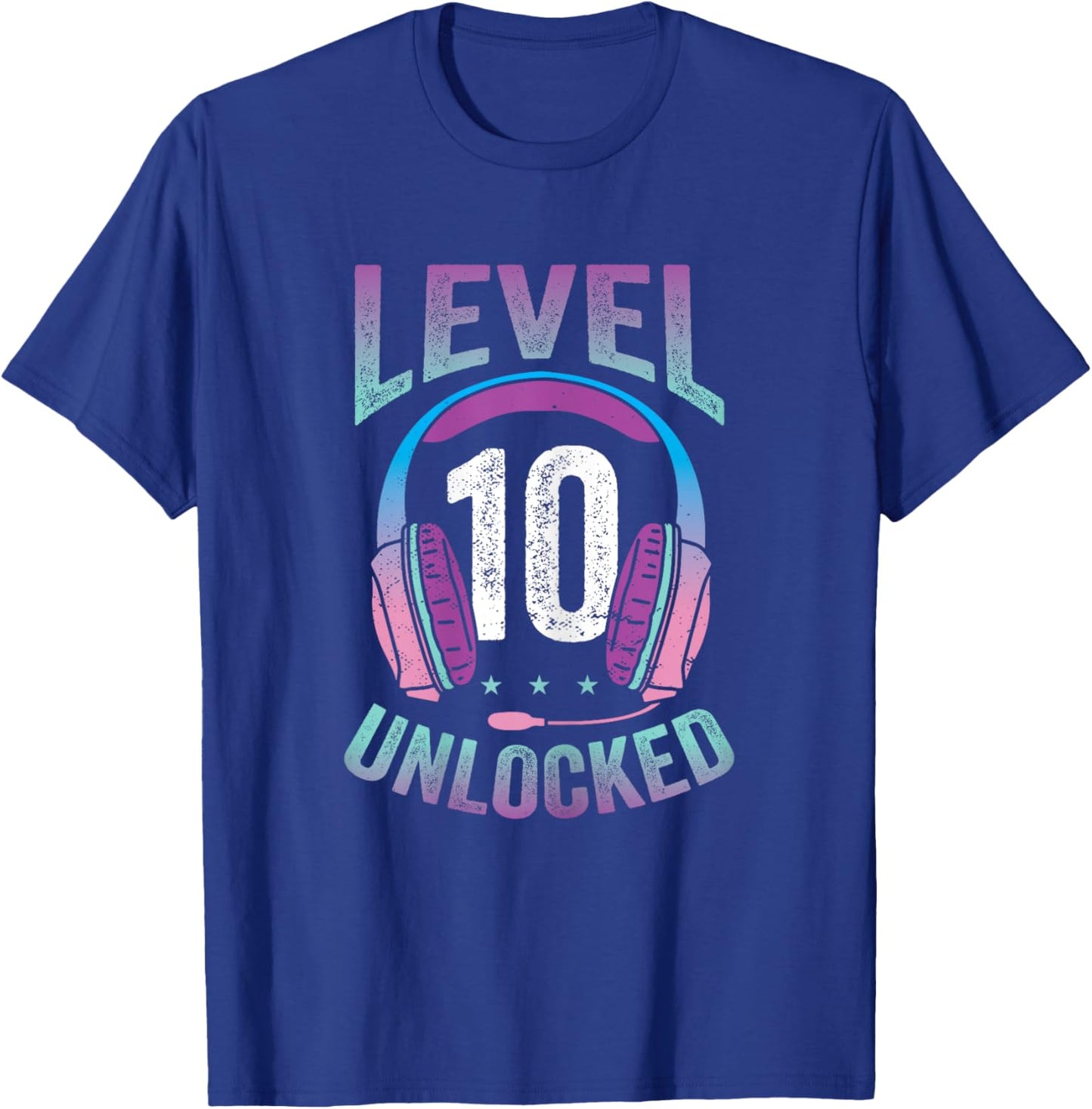 Gamer Girl Level 10 Unlocked Video Game 10th Birthday Gift T-Shirt - T-Shirt | Royal