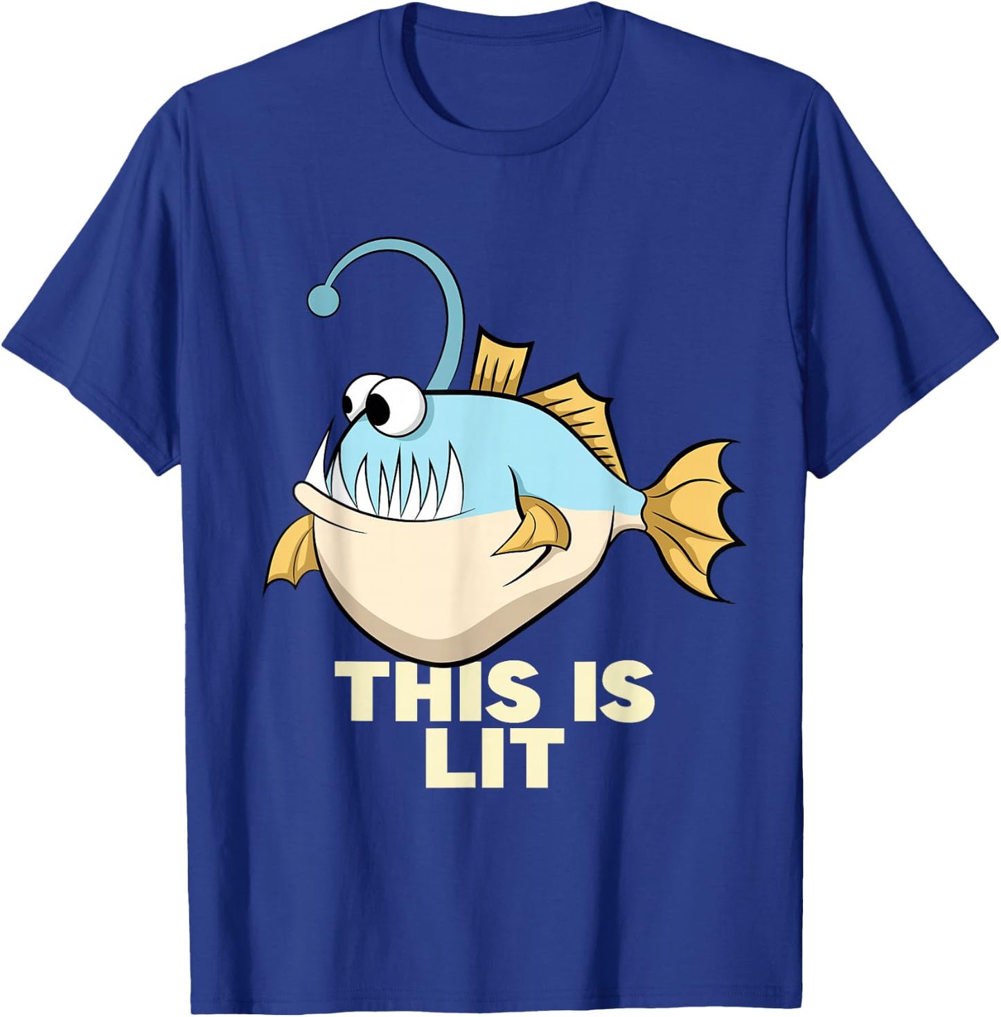 This Is Lit Angler Fish Monster Fishing Fisherman Anglerfish T-Shirt - T-Shirt | Royal